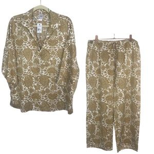 NWT N Natori Flourish Print Silky Crop Pajamas